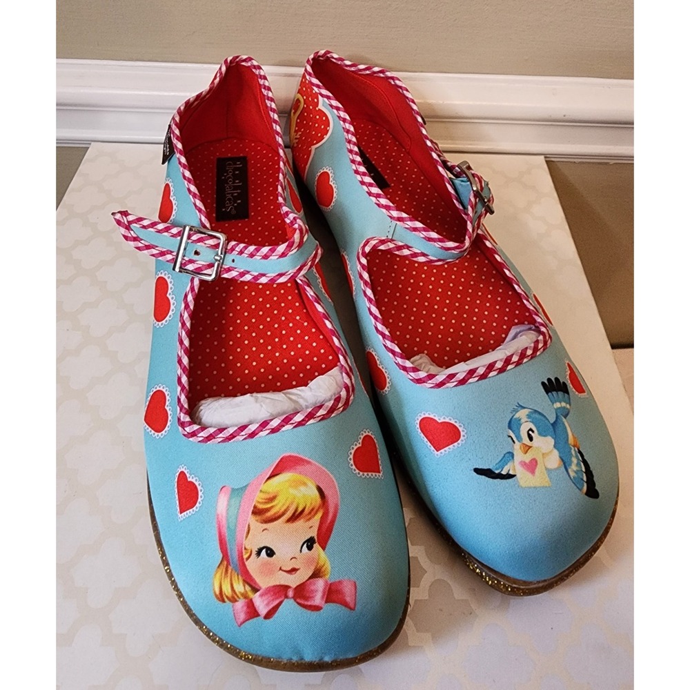 Hot Chocolate Design Be Mine Sz 11 / 41 Mary Jane Flat Shoes Valentine's Hearts
